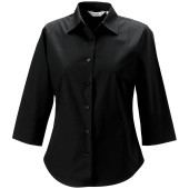 Ladies' 3/4 Sleeve Easy Care Fitted Shirt Black XS