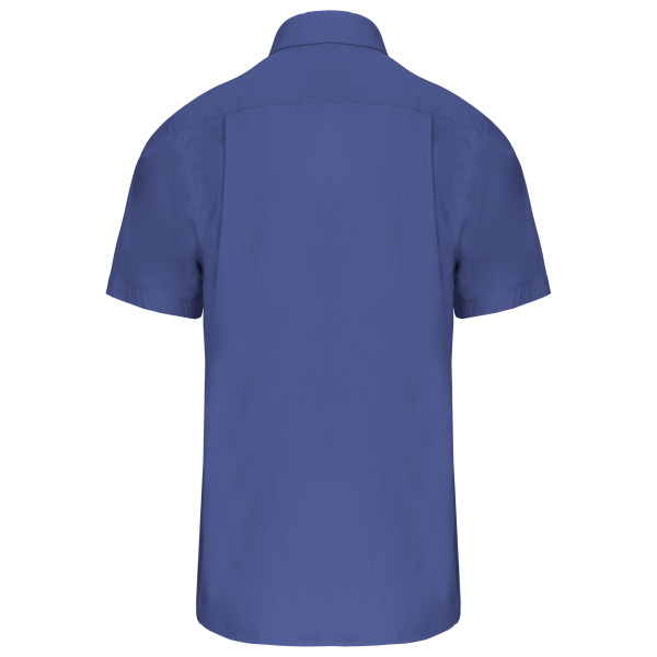 Heren poplin overhemd korte mouwen Cobalt Blue 3XL