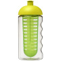 H2O Active® Bop 500 ml bidon en infuser met koepeldeksel - Transparant/Lime