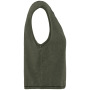 Ecologisch cropped mouwloos dames-T-shirt Washed Organic Khaki L