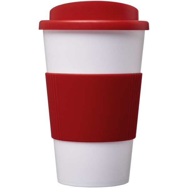 Americano® 350 ml insulated tumbler with grip - White/Red