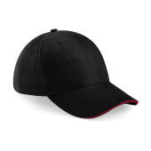 Athleisure 6 Panel Cap - Black/Classic Red - One Size