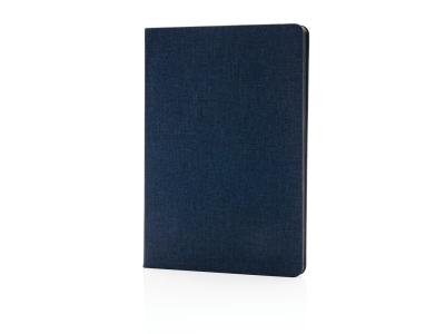 Deluxe stoffen notitieboek met zwarte zijkant, zwart Deluxe stoffen notitieboek met zwarte zijkant, zwart
