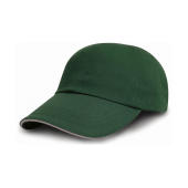 Brushed Cotton Drill Cap - Forest/Putty - One Size