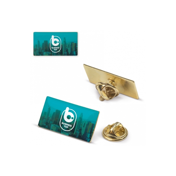 Badge metalen pin 26x14mm - Goud satijn