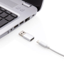 USB A en USB C adapter set, zilver