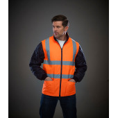 Gewatteerd signalisatiejasje met afneembare mouwen Hi Vis Orange / Navy S