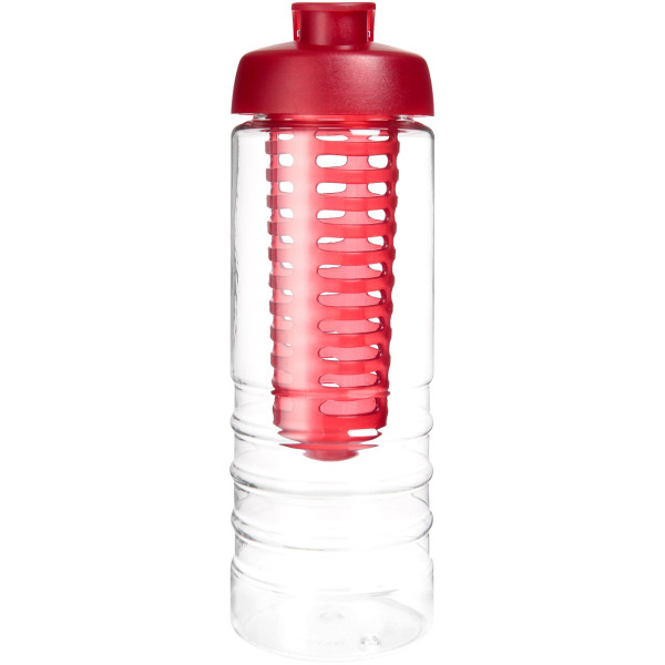 H2O Active® Treble 750 ml drinkfles en infuser met kanteldeksel - Transparant/Rood