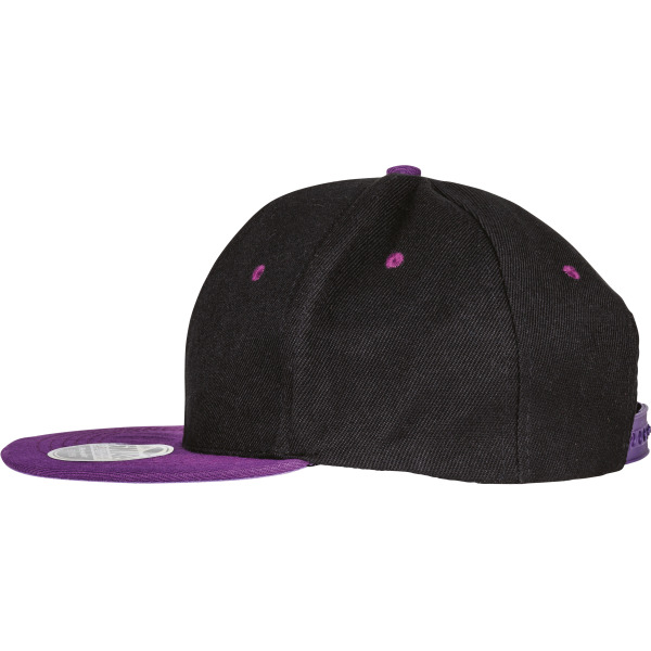 Bronx Original Flat Peak Snapback Dual Colour Cap Black / Purple One Size