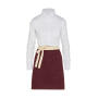 SANTORINI - Contrasted Bistro Apron with Pocket - Burgundy - One Size