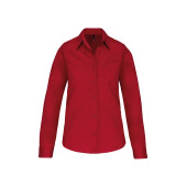 Dames poplin blouse lange mouwen Classic Red XXL