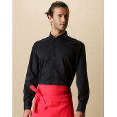 Tailored Fit Mandarin Collar Shirt - Black - S (37 cm)