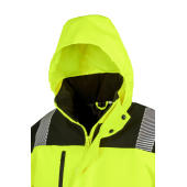Printable Waterproof Softshell Safety Coat - Fluorescent Orange/Black