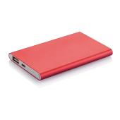 4.000 mAh dunne powerbank, rood, wit