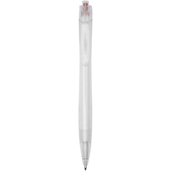 Honua recycled PET ballpoint pen - Red/Transparent clear