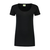 L&S T-shirt Crewneck cot/elast SS for her black XXL