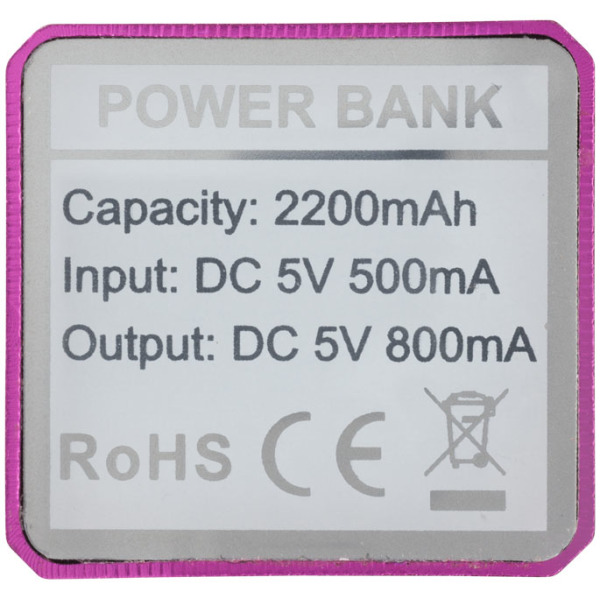 WS101B 2200/2600 mAh powerbank - Roze - 2200mAh