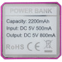 WS101B 2200/2600 mAh powerbank - Roze - 2600mAh
