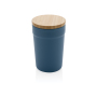 GRS gecertificeerd gerecycled PP mok met bamboe deksel, blauw