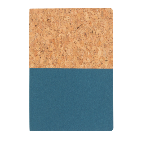 A5 cork & kraft notebook, blue