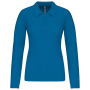 Piqué-damespolo lange mouwen Tropical Blue M