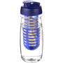 H2O Active® Pulse 600 ml flip lid sport bottle & infuser - Transparent/Blue