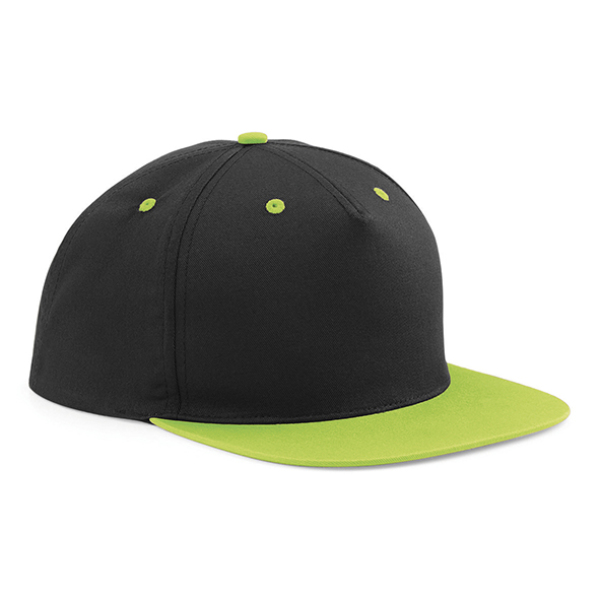 5 Panel Contrast Snapback - Black/Lime Green - One Size