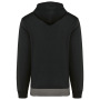 Driekleurige unisex sweater met capuchon Black / White / Basalt Grey 4XL