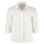 Ladies 3/4 Sleeve Tailored Continental Shirt, White, 22, Kustom Kit