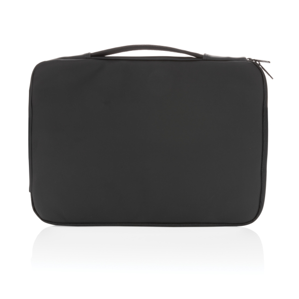 Smooth PU 15.6" laptop sleeve met handvat PVC-vrij, zwart