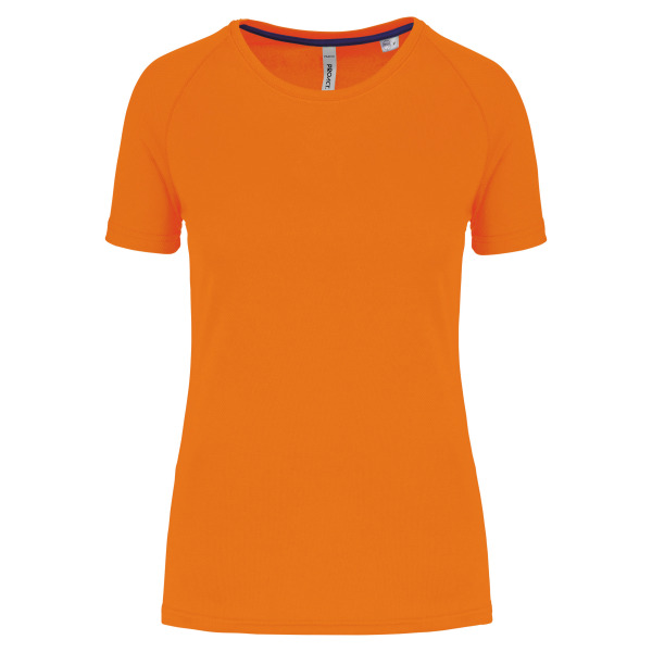 Gerecycled damessport-T-shirt met ronde hals Fluorescent Orange XXL