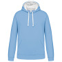 Hooded sweater met gecontrasteerde capuchon Sky Blue / White 4XL
