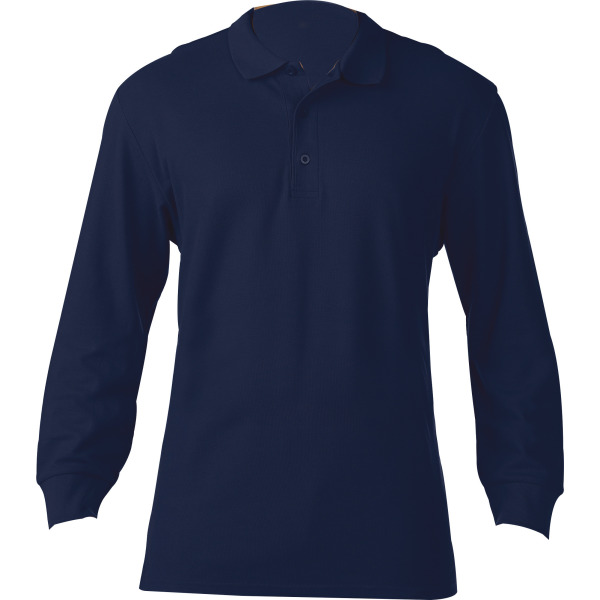 Premium Cotton® Adult Long Sleeve Double Piqué Polo Navy S