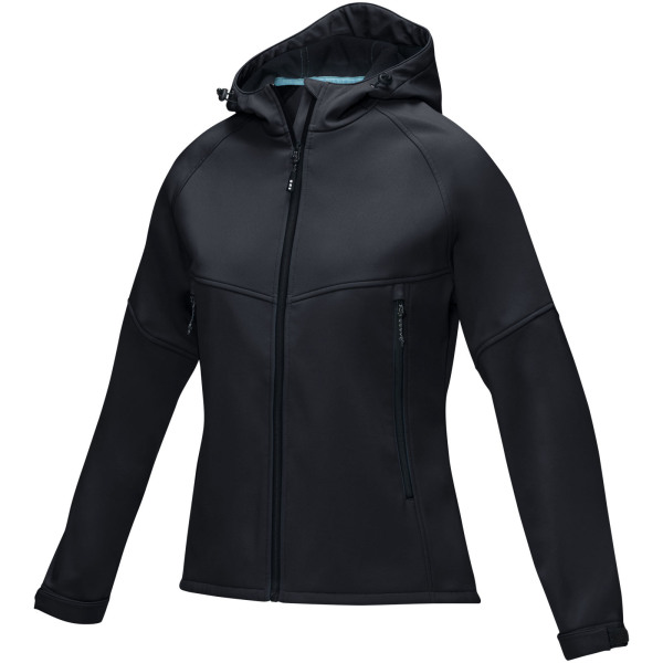Coltan women’s GRS recycled softshell jacket - Solid black - XS