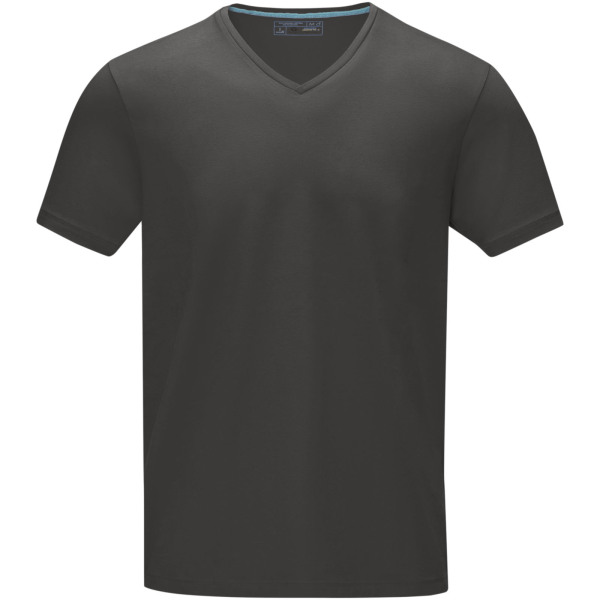 Kawartha short sleeve men's GOTS organic V-neck t-shirt - Storm grey - 3XL