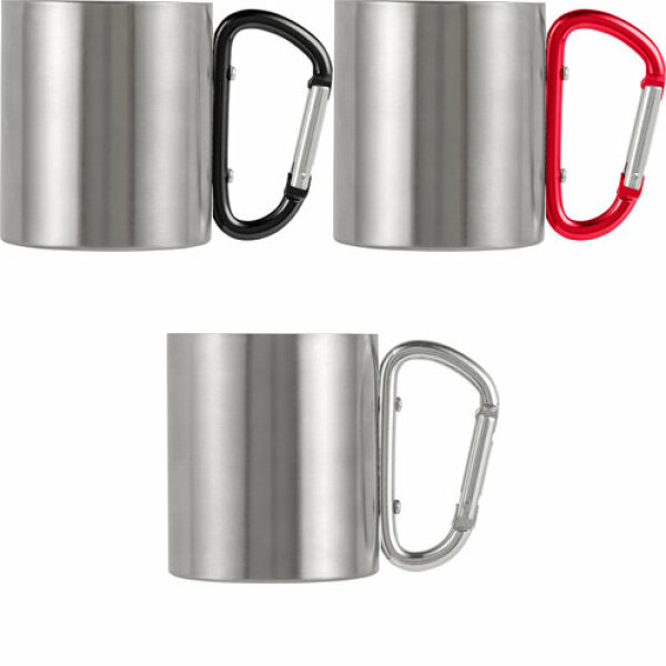 Stainless steel double walled mug Nella black