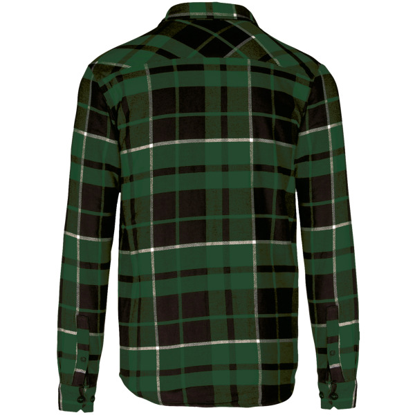 Geruit overhemd met sherpavoering Forest Green / Black Checked S