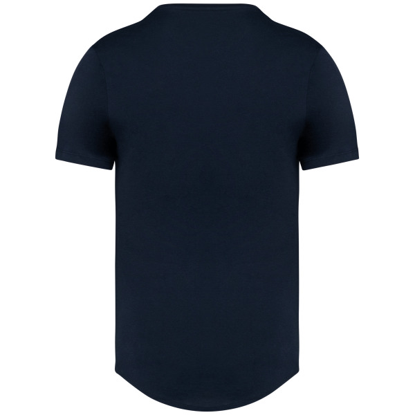 Heren T-shirt afgeronde onderzijde ronde hals Navy Blue XXL