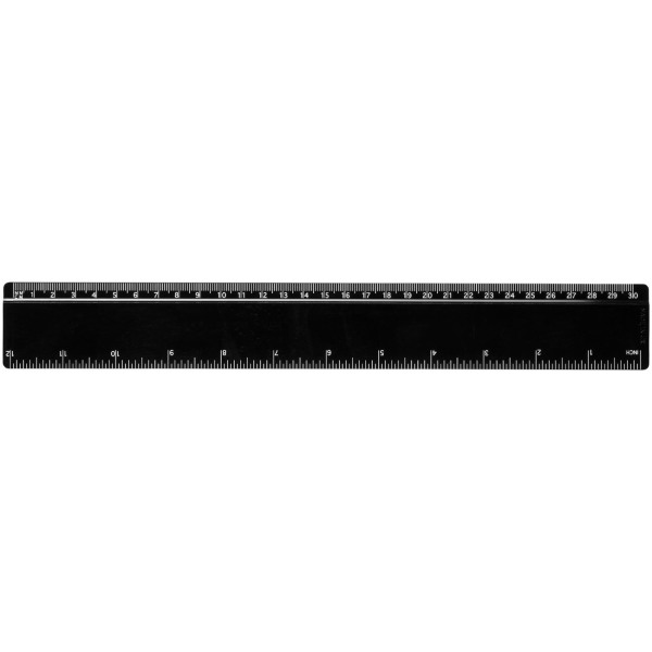 Renzo 30 cm kunststof liniaal - Zwart
