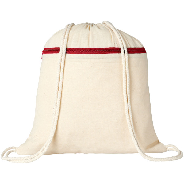 Oregon zippered drawstring backpack 5L - Natural/Red