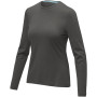 Ponoka biologisch dames t-shirt met lange mouwen - Storm grey - 2XL
