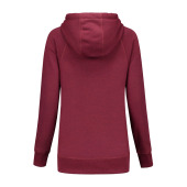 L&S Heavy Sweater Hooded Raglan for her cardinal heather XXL