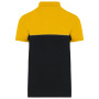 Ecologische uniseks polo met korte mouwen in twee kleuren Black / Yellow XXL