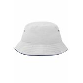 MB013 Fisherman Piping Hat for Kids - white/navy - one size