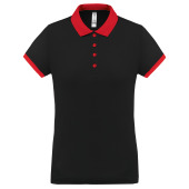 Dames-sportpolo Black / Red XXL