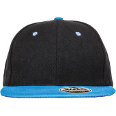 Bronx Original Flat Peak Snapback Dual Colour Cap Black / Azure One Size