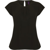 Ladies pleat front blouse Black XXL