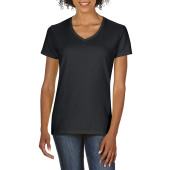 Gildan T-shirt Premium Cotton V-neck SS for her Black XXL