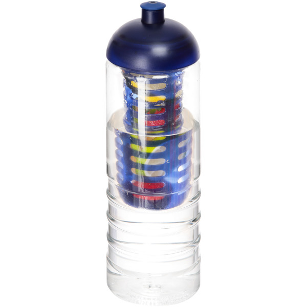 H2O Active® Treble 750 ml drinkfles en infuser met koepeldeksel - Transparant/Blauw