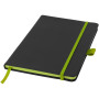 Colour-edge A5 hard cover notebook - Solid black/Lime